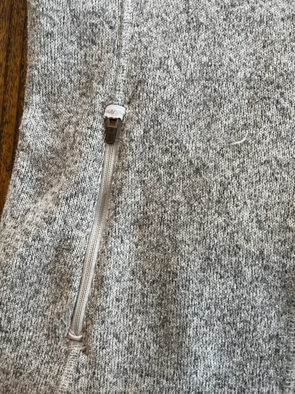 L.L.Bean Sweater Fleece Coat, Hood, Pockets, Zipper, Longer Fit, Grey, Sz M - Picture 10 of 13